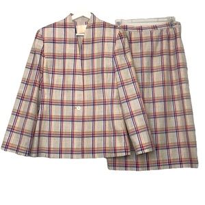 Donated Vintage Pendleton Plaid Blazer and Skirt Set Size 8